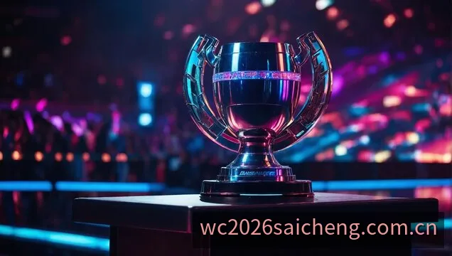 英雄联盟世界赛淘汰赛舞台与冠军奖杯氛围图